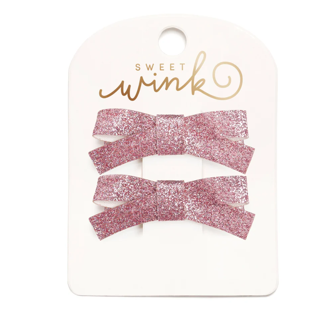 Small Pink Sparkle Bow Pair