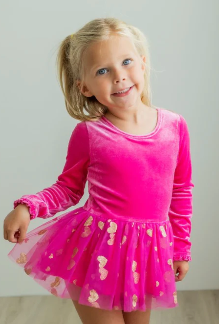 Rosy Romance Long Sleeve Leotard