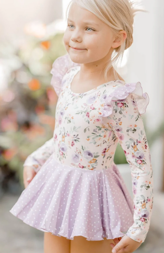 Violet Breeze Long Sleeve Leotard